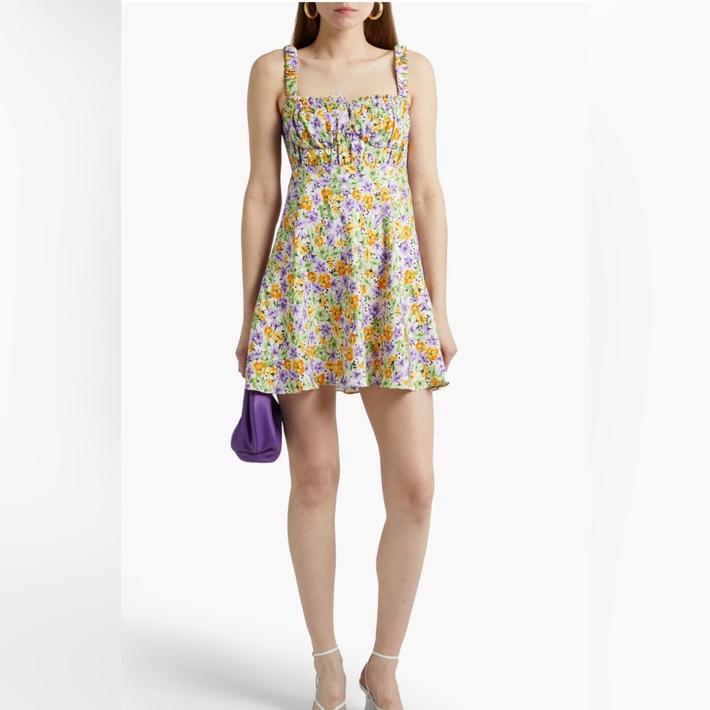 NICHOLAS Kiki floral sweetheart neck sleeveless dress